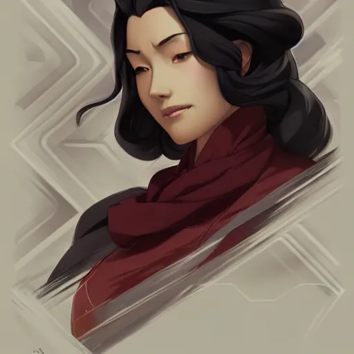 Image similar to Portrait of Asami Sato, Legend of Korra, intricate, elegant, highly detailed, digital painting, artstation, concept art, smooth, sharp focus, illustration, art by artgerm and greg rutkowski and alphonse mucha