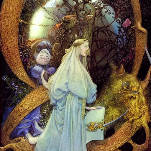 Prompt: painting by brian froud, charles vess, highly detailed