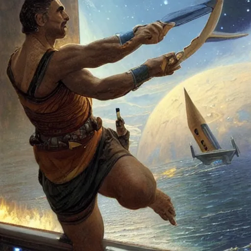 Prompt: STAR TREK megalodon designed in ancient Greece, (SFW) safe for work, photo realistic illustration by greg rutkowski, thomas kindkade, alphonse mucha, loish, norman rockwell