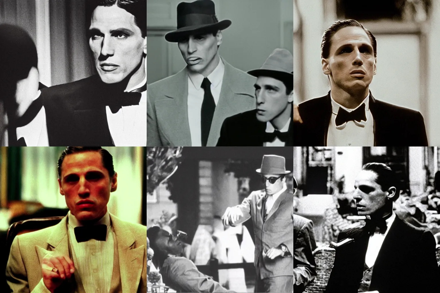 Prompt: a still of Jerma985 in The Godfather