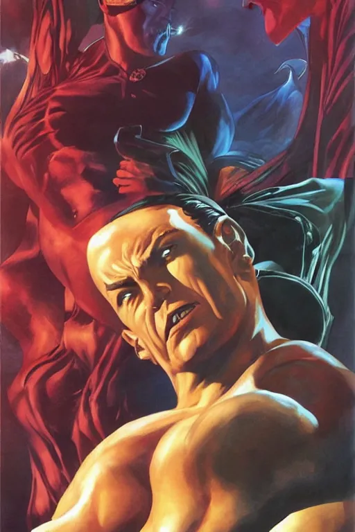 Image similar to namor the submariner. art by alex ross.
