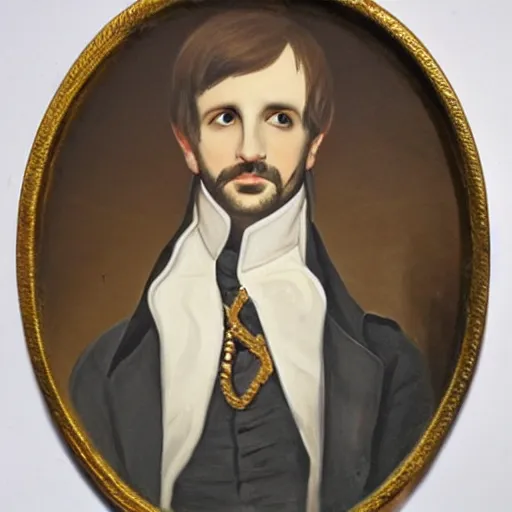 Image similar to regency era painting of a young ringo starr in the style of henry pierce bone