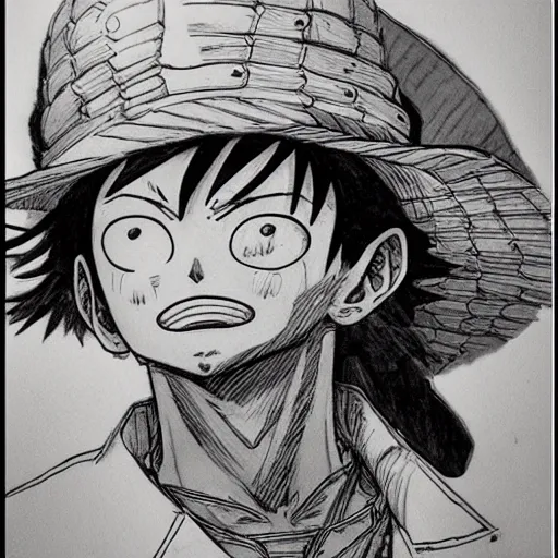 Image similar to luffy by kim jung gi