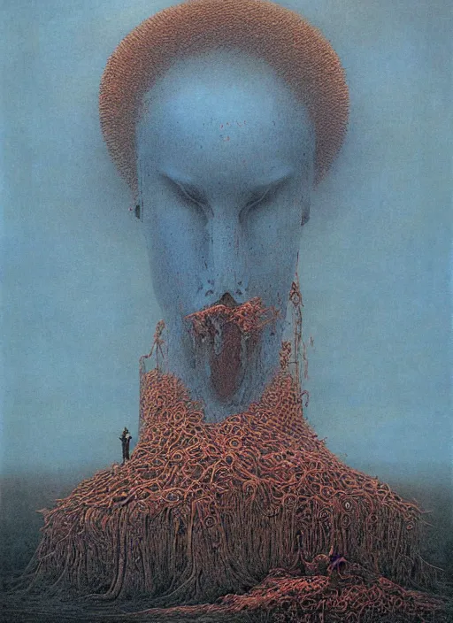 Image similar to critical instability by beksinski and salvadore dali