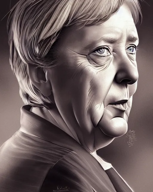 Prompt: Angela Merkel as a Valorant character digital illustration portrait design by, Mark Brooks and Brad Kunkle detailed, gorgeous lighting, wide angle action dynamic portrait