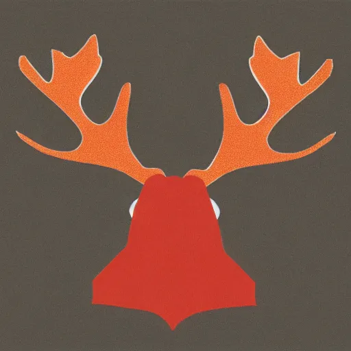 Image similar to a moose with maple leaf antlers logo, fall colors, logo