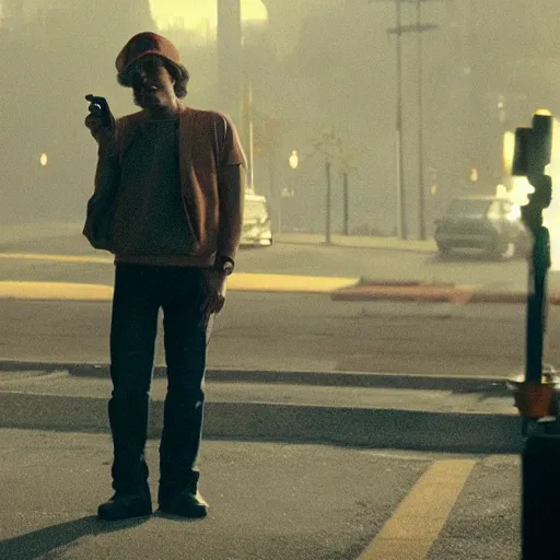 Prompt: Mario smoking weed in an A24 film aesthetic