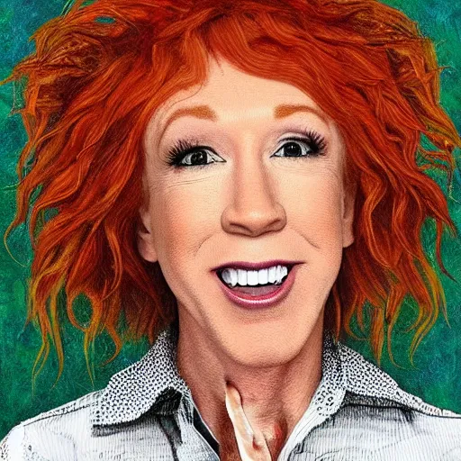 Image similar to [ half kathy griffin ] [ half carrot top ] horror art