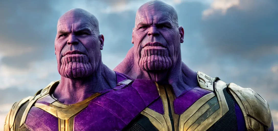 Image similar to a very high resolution image from a new movie. thanos, photorealistic, photography, directed by wes anderson