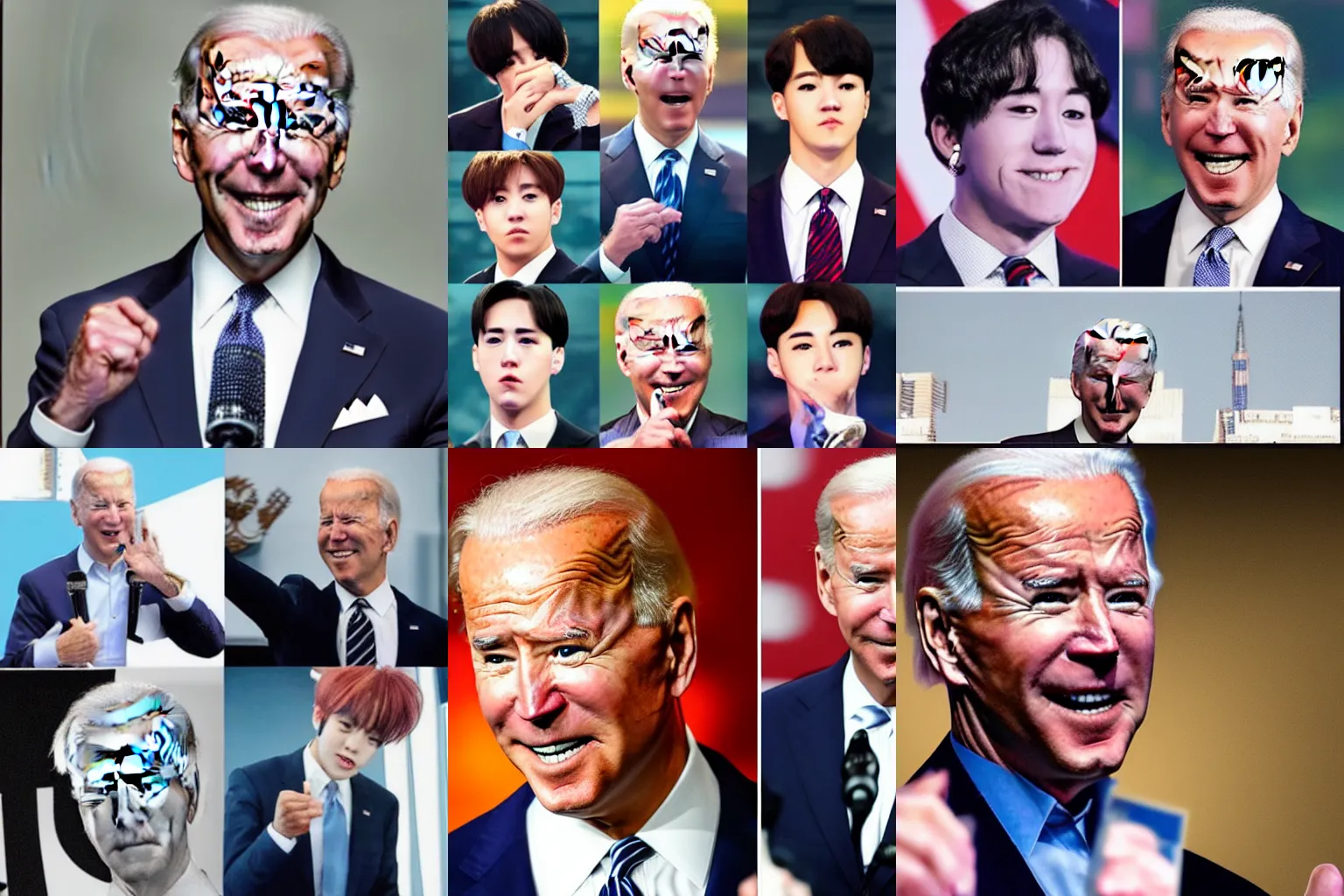 Prompt: ( ( ( ( ( joe biden ) ) ) ) ) with kpop - hair!!!!!