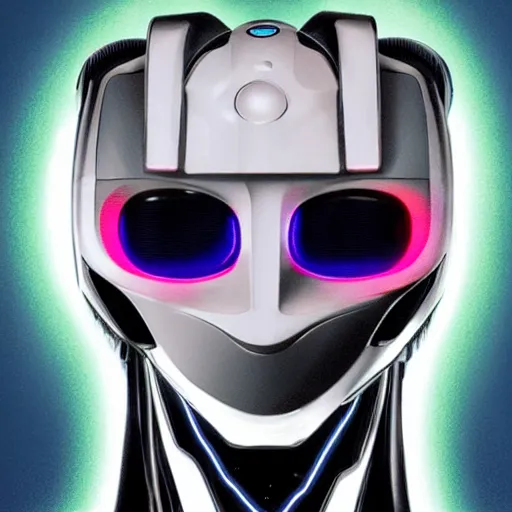 Image similar to [Robot(ian) { eyes(huge + luminous +glowing) }]