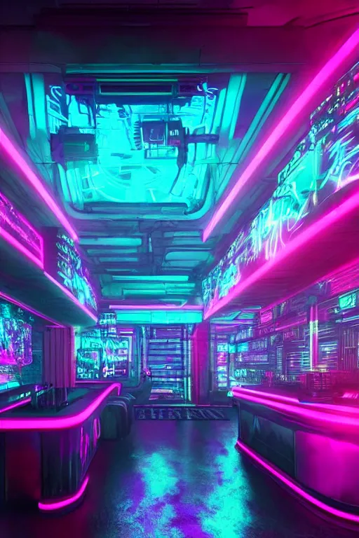 Elysium - interdimensional cyberpunk nightclub with neon