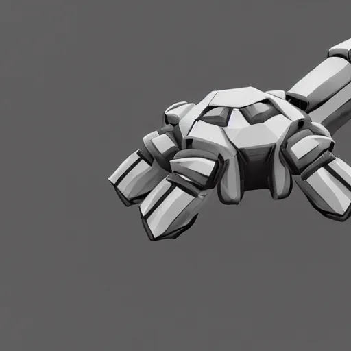 Image similar to hard surface, robotic platform, based on realistic low poly convex shape, 6 claws, symmetric, unreal engine