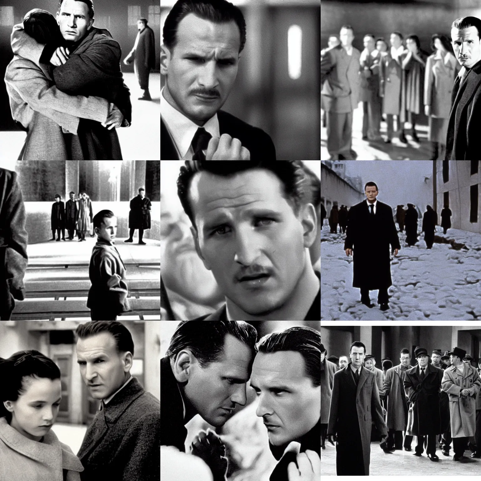 Prompt: a film still from schindler's list ( 1 9 9 3 )