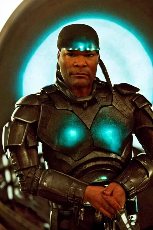 Image similar to movie still of Christopher Judge playing Teal\'c in an episode of Stargate SG-1, a ruggedly handsome hero, intricate, elegant, highly detailed, centered, digital painting, artstation, concept art, smooth, sharp focus, illustration, art by artgerm and donato giancola and Joseph Christian Leyendecker, Ross Tran, WLOP