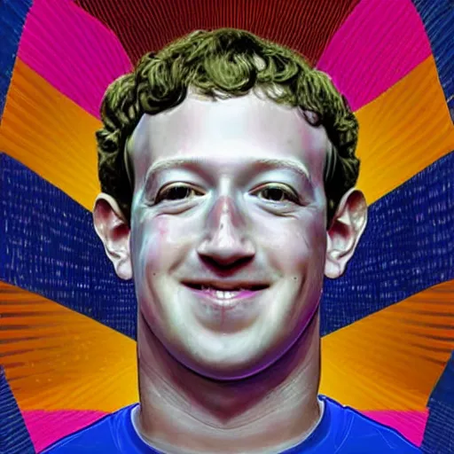 Image similar to mark zuckerberg takes over the world, artist interpretation, high fidelity, godlike, facebook, modern rendition