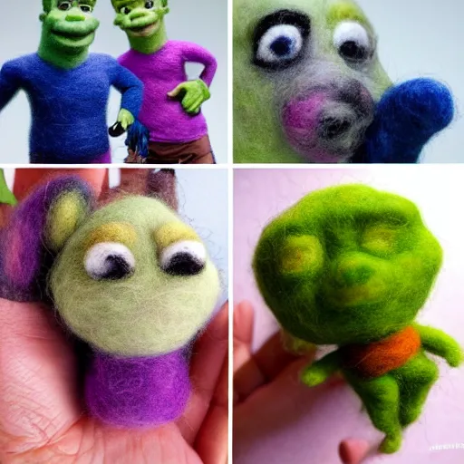 Image similar to shrek needle felted + needle felting art