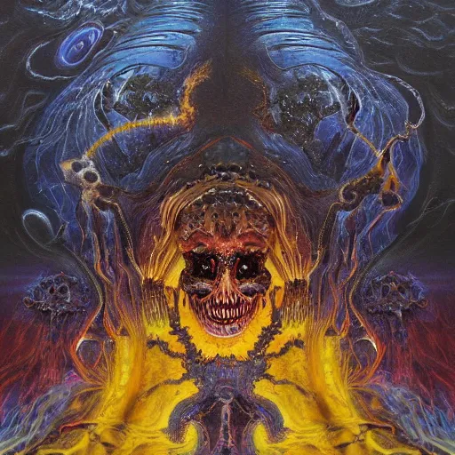 Image similar to a hyperrealistic painting of cosmic horror, by gregory crewson, highly detailed, vivid color,