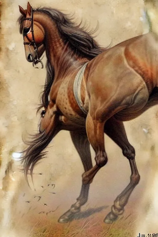 Prompt: (((((1950s horse . muted colors.))))) by Jean-Baptiste Monge !!!!!!!!!!!!!!!!!!!!!!!!!!!