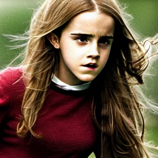 Prompt: photograph. [ young ] emma watson as hermione granger 2 0 0 4. extremely detailed. 4 k. screenshot.