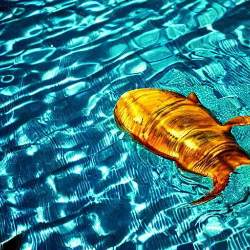 Image similar to sea creature in pool, photo from the 80s