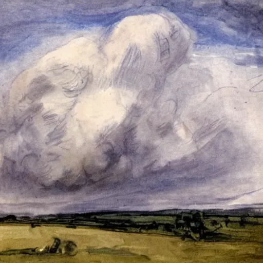 Image similar to clouds in the style of John Constable cloud studies sketches