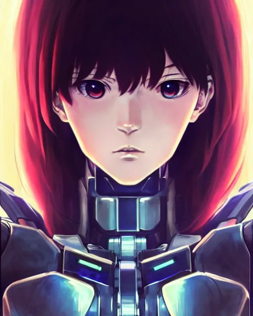 Image similar to portrait Anime Girl in mecha armor in night tokyo Sharp fine face pretty face, realistic shaded Perfect face, fine details. Anime. cyberpunk realistic shaded lighting by katsuhiro otomo ghost-in-the-shell, magali villeneuve, artgerm, rutkowski Jeremy Lipkin and Giuseppe Dangelico Pino and Michael Garmash and Rob Rey