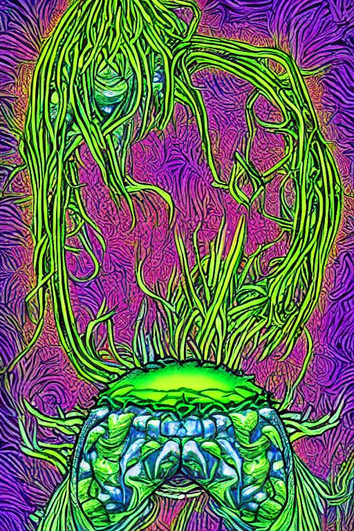 Image similar to creature sushi roots cactus elemental flush of force nature micro world fluo light deepdream illumination ray tracing hdr fanart arstation by sung choi and eric pfeiffer and gabriel garza and casper konefal