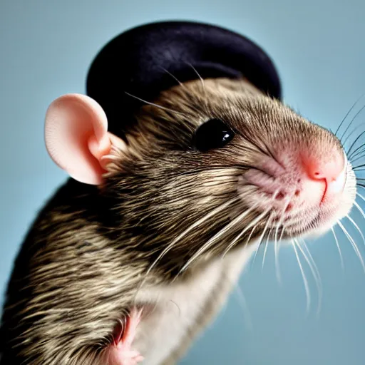 Image similar to a rat with a hat