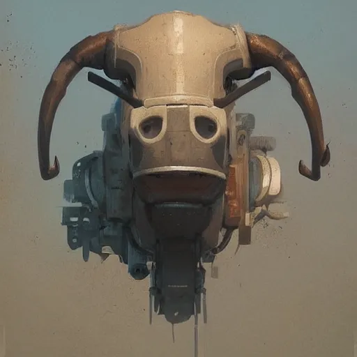 Image similar to 🤖🐃, Greg rutkowski, Trending artstation, cinematográfica, digital Art