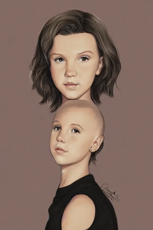 Image similar to Portrait of Millie Bobby Brown by RossDraws