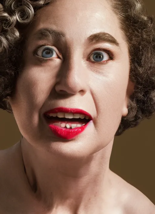 Image similar to closeup portrait of Betty Rubble, depth of field, zeiss lens, detailed, symmetrical, centered, fashion photoshoot, by Annie Leibovitz and Steve McCurry, David Lazar, Jimmy Nelsson, Breathtaking, 8k resolution, extremely detailed, beautiful, establishing shot, artistic, hyperrealistic, beautiful face, octane render