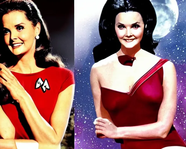 Prompt: lynda carter on Star Trek, the original series (1966)