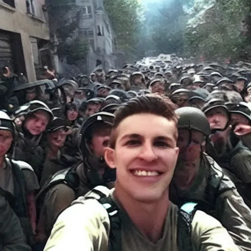 Image similar to last selfie ever taken world war 3