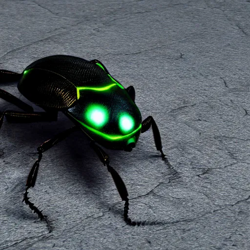 Image similar to still macro of venomous beetle hyper realistic cinematic lighting