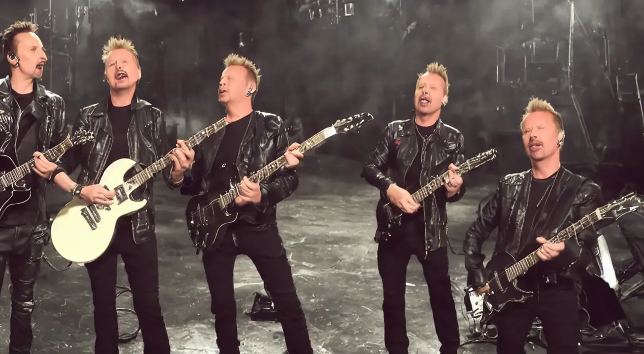 Image similar to matt bellamy and james hetfield, 2 0 1 6 live music video, official music video