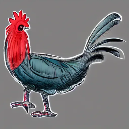 Prompt: futuristic big rooster