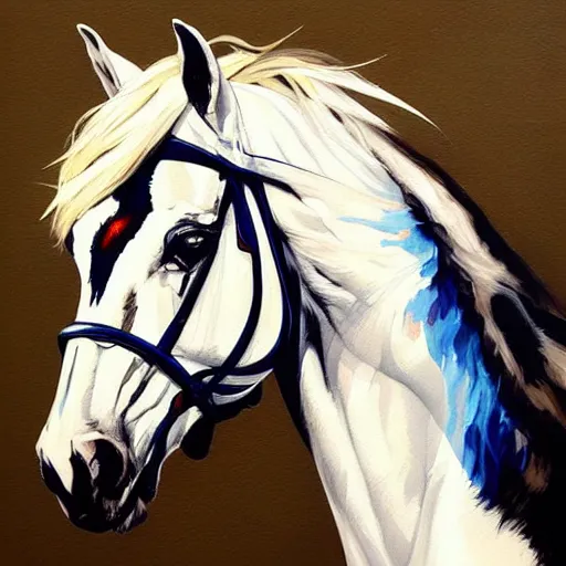 Image similar to beautiful horse by sandra chevrier, artstation, hd