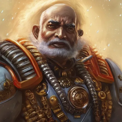Image similar to Portrait of narendra moodi as the emperor of humanity from warhammer 40k made by stanly artgerm lau, wlop, rossdraws, james jean, andrei riabovitchev ,marc simonetti
