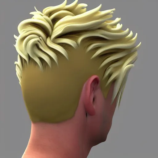 Image similar to vanilla ice but his hair is made out of swirly ice cream vanilla ice cream his hair is completely made out of vanilla swirled vanilla ice cream, ice cream hair, realistic, hyperrealistic, ultra realistic, real, real world, highly detailed, very detailed, extremely detailed, intricate details, 8 k resolution, hd quality