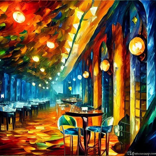 Prompt: beautiful leonid afremov highly detailed impasto! acrylic painting! of an underwater art deco lounge. bioshock, rapture, trending on artstation