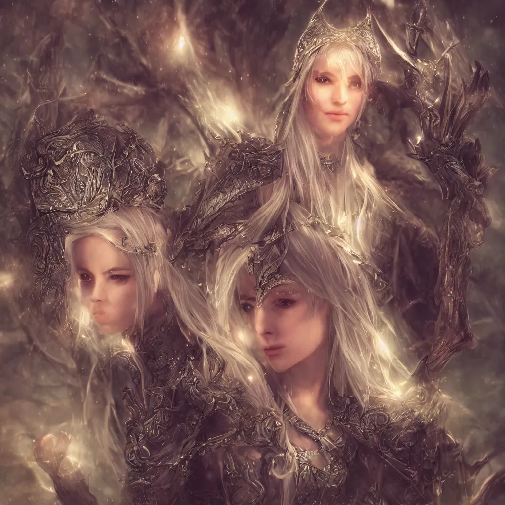 Prompt: kingdom of elves, silver haired elf archer, outside of time and space, dreamy, romantic, night lighting, gorgeous lighting, dramatic cinematic lighting, intricate, highly detailed, 8 k