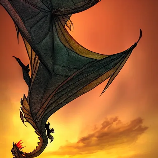 Image similar to dragon looking towards the sky at sunset, portrait, digital art, inspiring