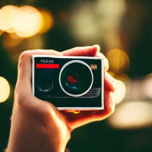 Image similar to a polaroid photo of woman hand with a cigarette, bokeh