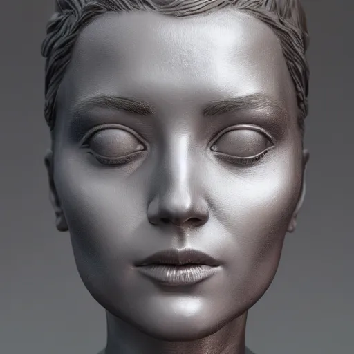 Prompt: portrait of statue woman, chrome, reflect, 8 k uhd, unreal engine, octane render in the artstyle of john park and greg rutkowski