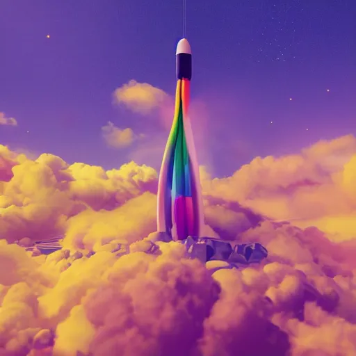 Image similar to 🚀🌈🤩, octane 3 d render