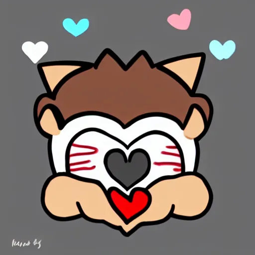 Image similar to cute hedgehog heart love laughing cute adorable emote twitch waving lineart