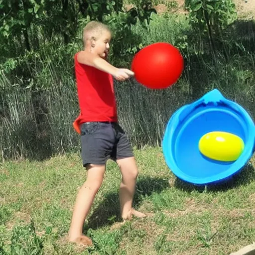 Prompt: tomatoes make great weapons when water balloons aren't available