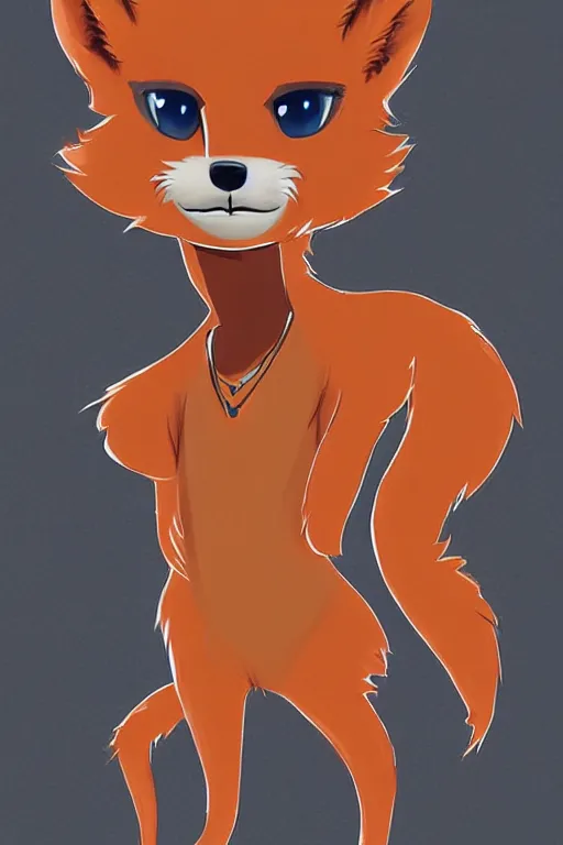 Image similar to an anthropomorphic fox, fursona!!!! trending on furaffinity, by kawacy