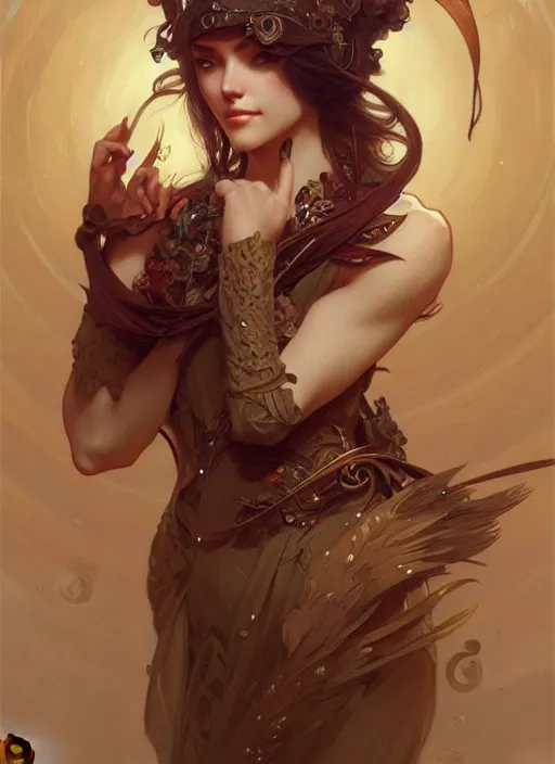 Image similar to cute anthropomorphic, fantasy, intricate, elegant, highly detailed, digital painting, artstation, concept art, wallpaper, smooth, sharp focus, illustration, art by artgerm and greg rutkowski and alphonse mucha